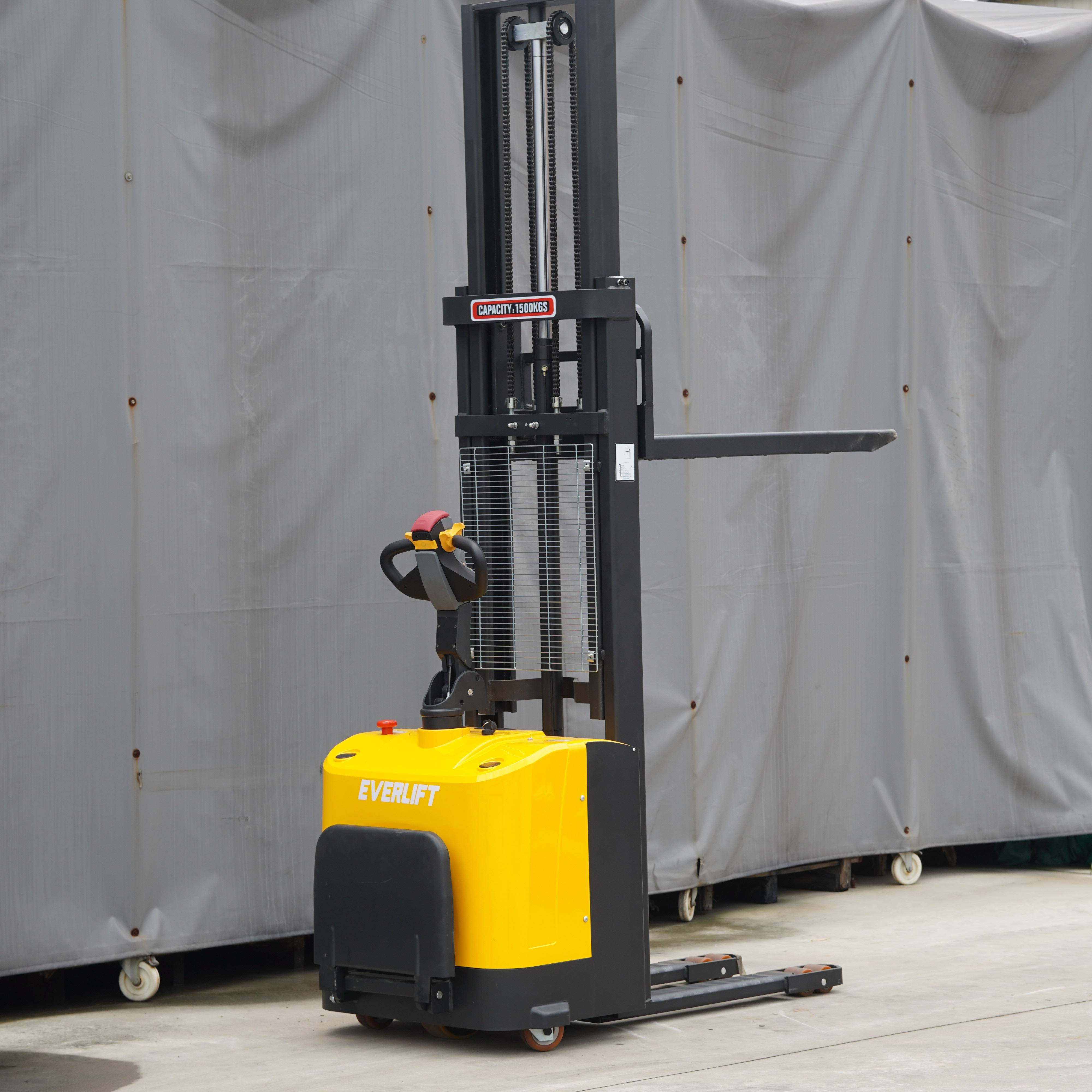 Everlift 1500 кг, 1,6–4 м, электрический тип, полностью электрический штабелер, цена, складские грузовики, портативный вилочный погрузчик с шинами из полиуретана