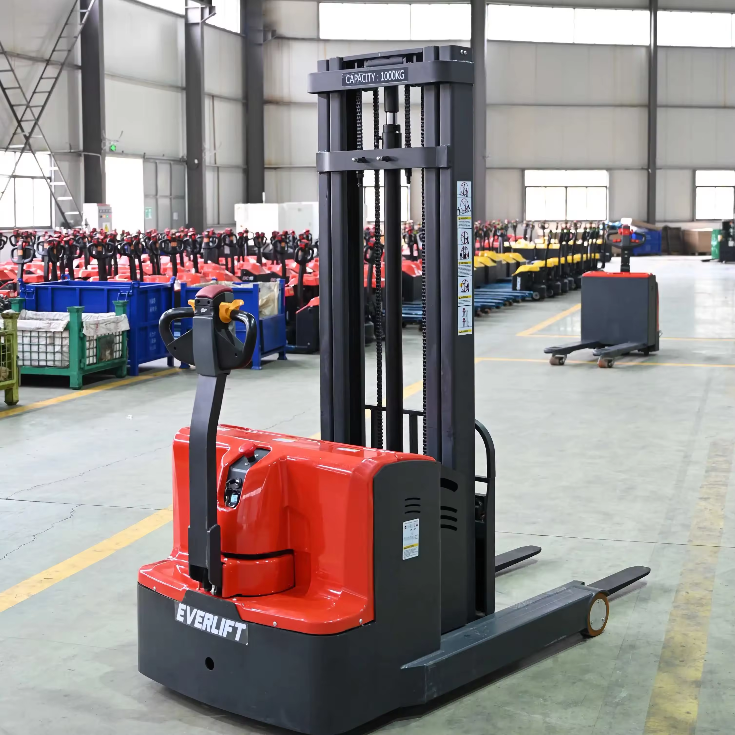 Лидер продаж Everlift, штабелер для поддонов, портативный вилочный погрузчик, штабелер, ричтрак, вилочный погрузчик, цена 1000 кг, 1 тонна, штабелер, бесступенчатый подъем