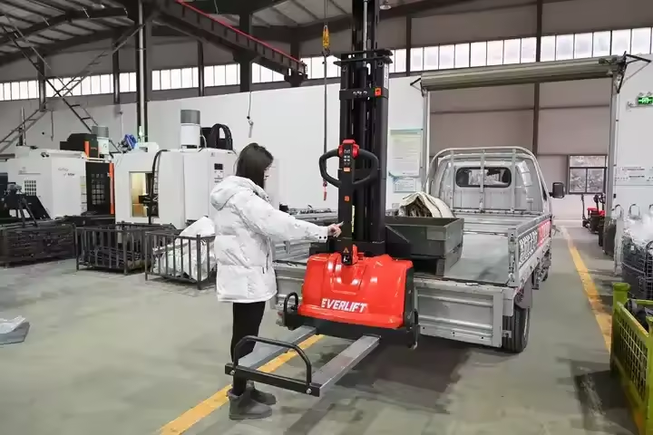 Everlift 1,3 т 1,5 т 1,3 м 1,5 м 1,6 м Высота полностью электрический самоподъемный погрузочный штабелер портативный вилочный погрузчик самозагружающийся контейнер